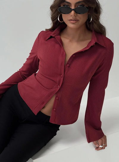 Celestelle™ | Chemise ajustée à rayures fines