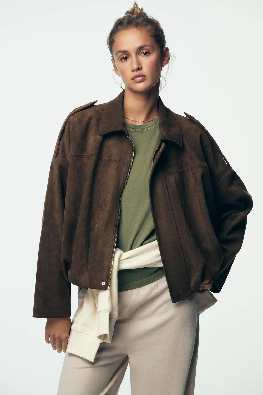 Celestelle™ | Veste Oversize Suédée – Élégance Décontractée
