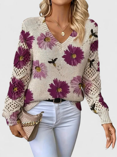 Celestelle™ | Pull élégant à motif fleuri