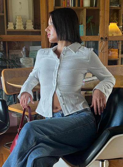 Celestelle™ | Chemise ajustée à rayures fines