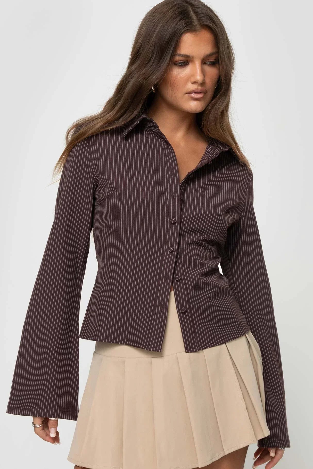 Celestelle™ | Chemise ajustée à rayures fines