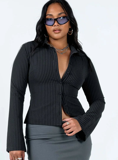 Celestelle™ | Chemise ajustée à rayures fines
