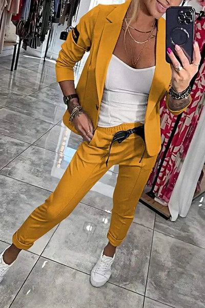 Celestelle™ | Ensemble blazer fluide & pantalon jogger chic