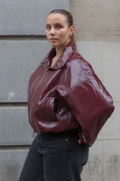 Celestelle™ | Blouson bomber bordeaux oversize