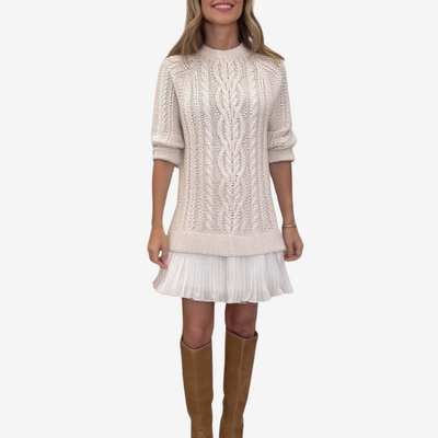 Célestelle™ | Robe pull en maille torsadée