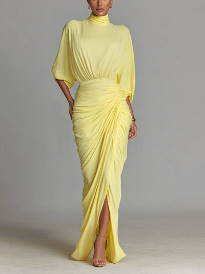Célestelle™ | Robe maxi fluide jaune vif