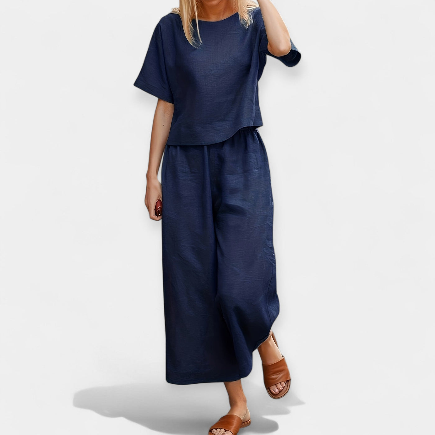 Celestelle™ | Ensemble pantalon fluide à manches courtes