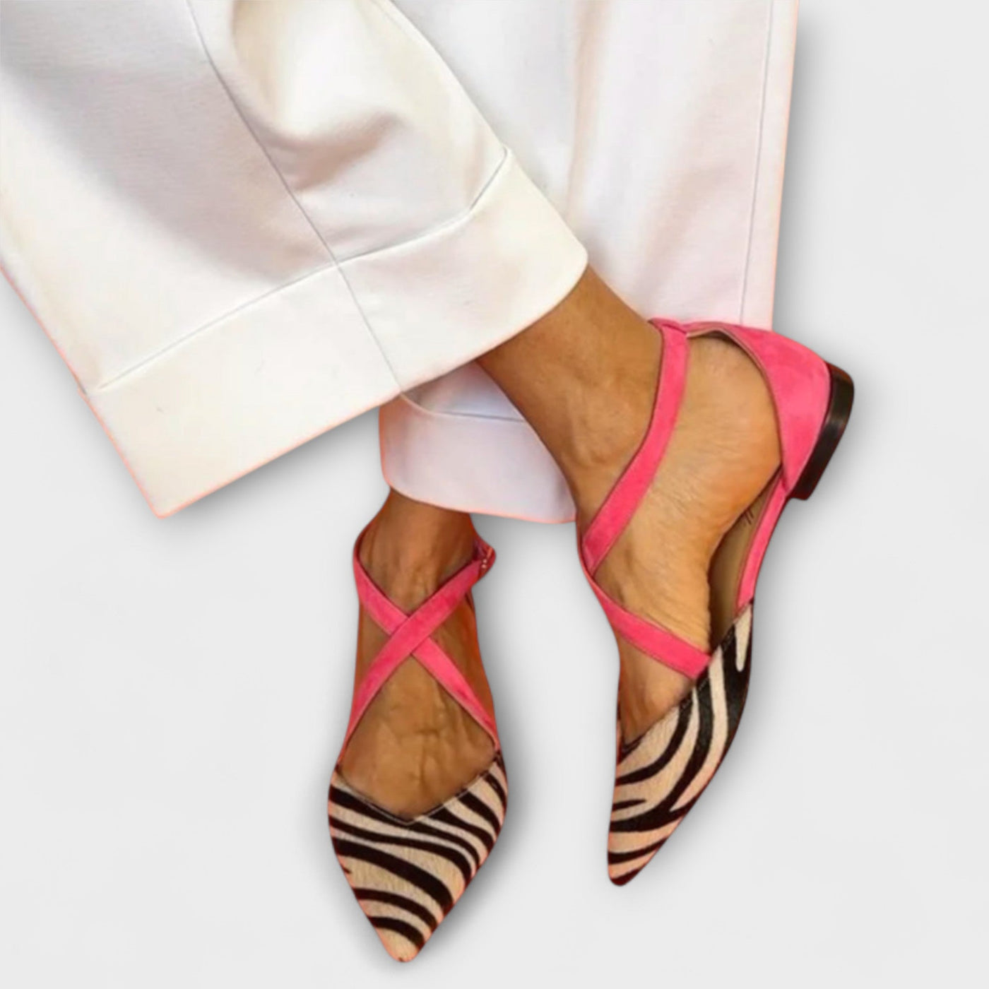 Celestelle™ | Loafer à motif zèbre et brides croisées
