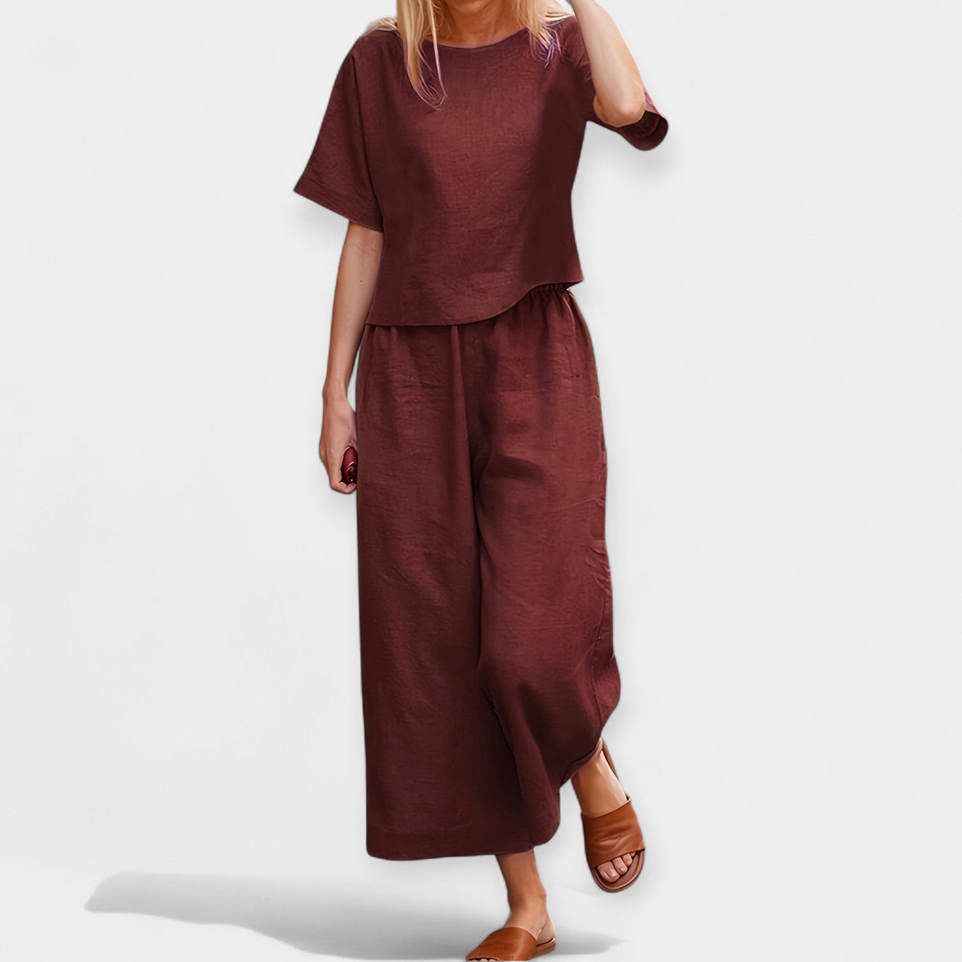 Celestelle™ | Ensemble pantalon fluide à manches courtes