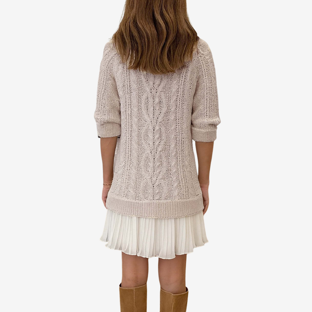 Célestelle™ | Robe pull en maille torsadée