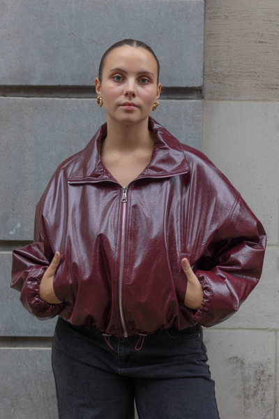 Celestelle™ | Blouson bomber bordeaux oversize
