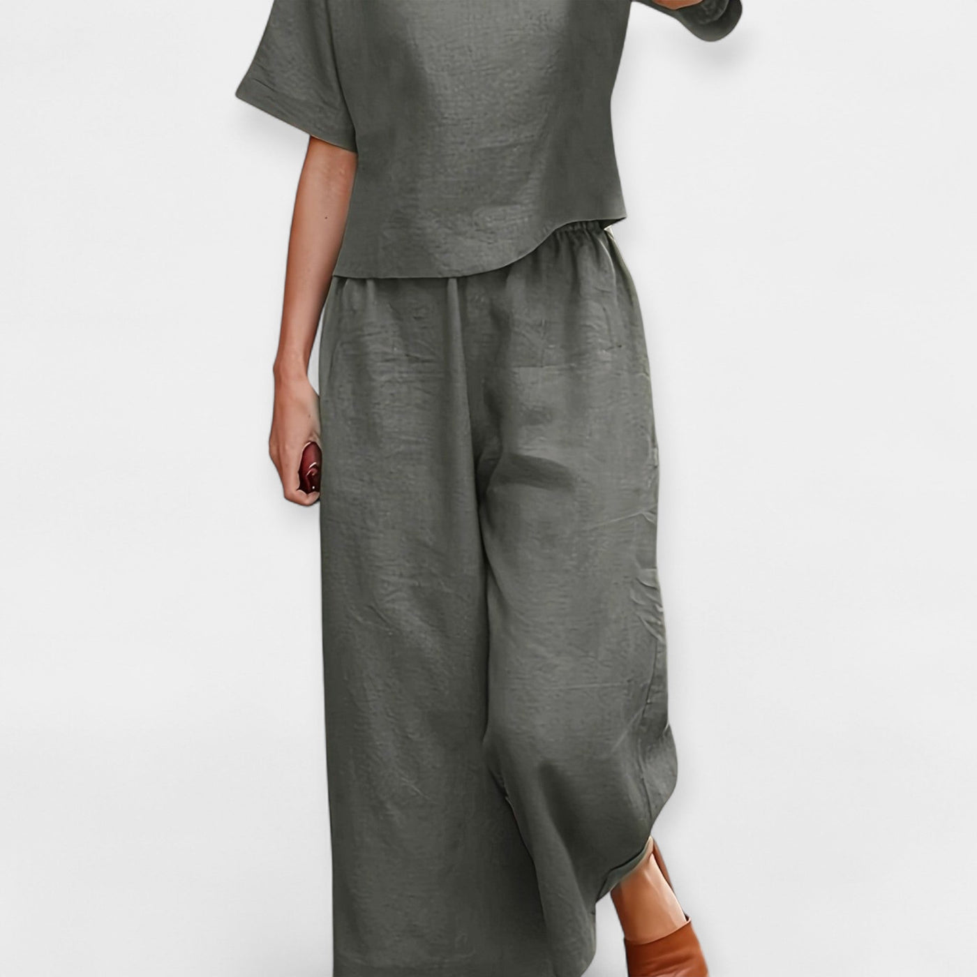Celestelle™ | Ensemble pantalon fluide à manches courtes