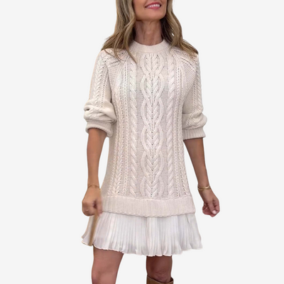 Célestelle™ | Robe pull en maille torsadée