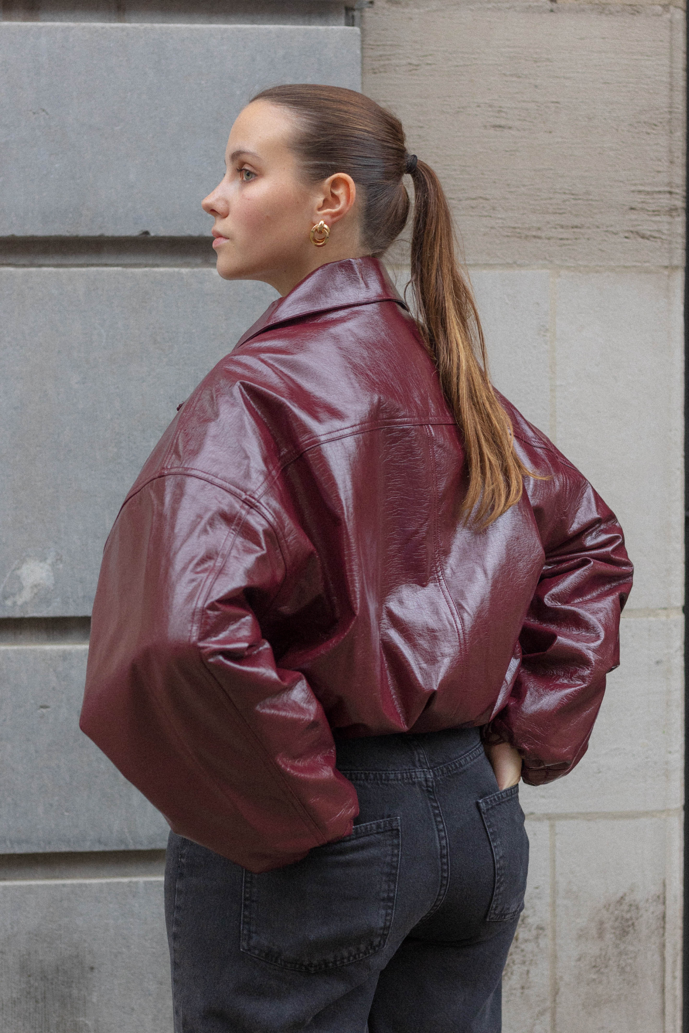 Celestelle™ | Blouson bomber bordeaux oversize