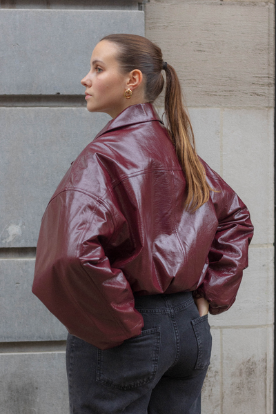 Celestelle™ | Blouson bomber bordeaux oversize