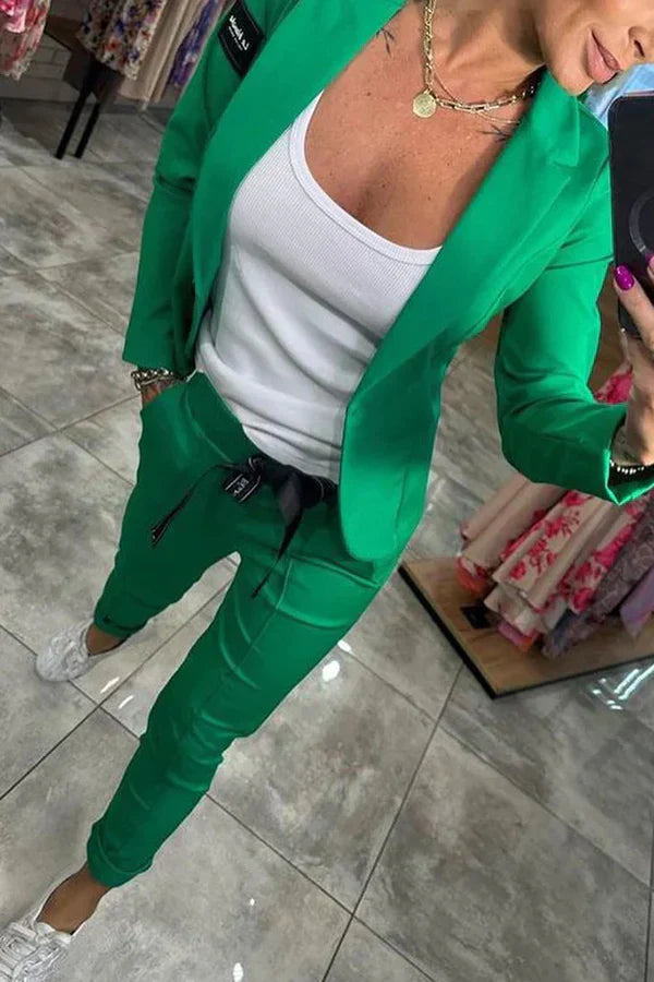 Celestelle™ | Ensemble blazer fluide & pantalon jogger chic