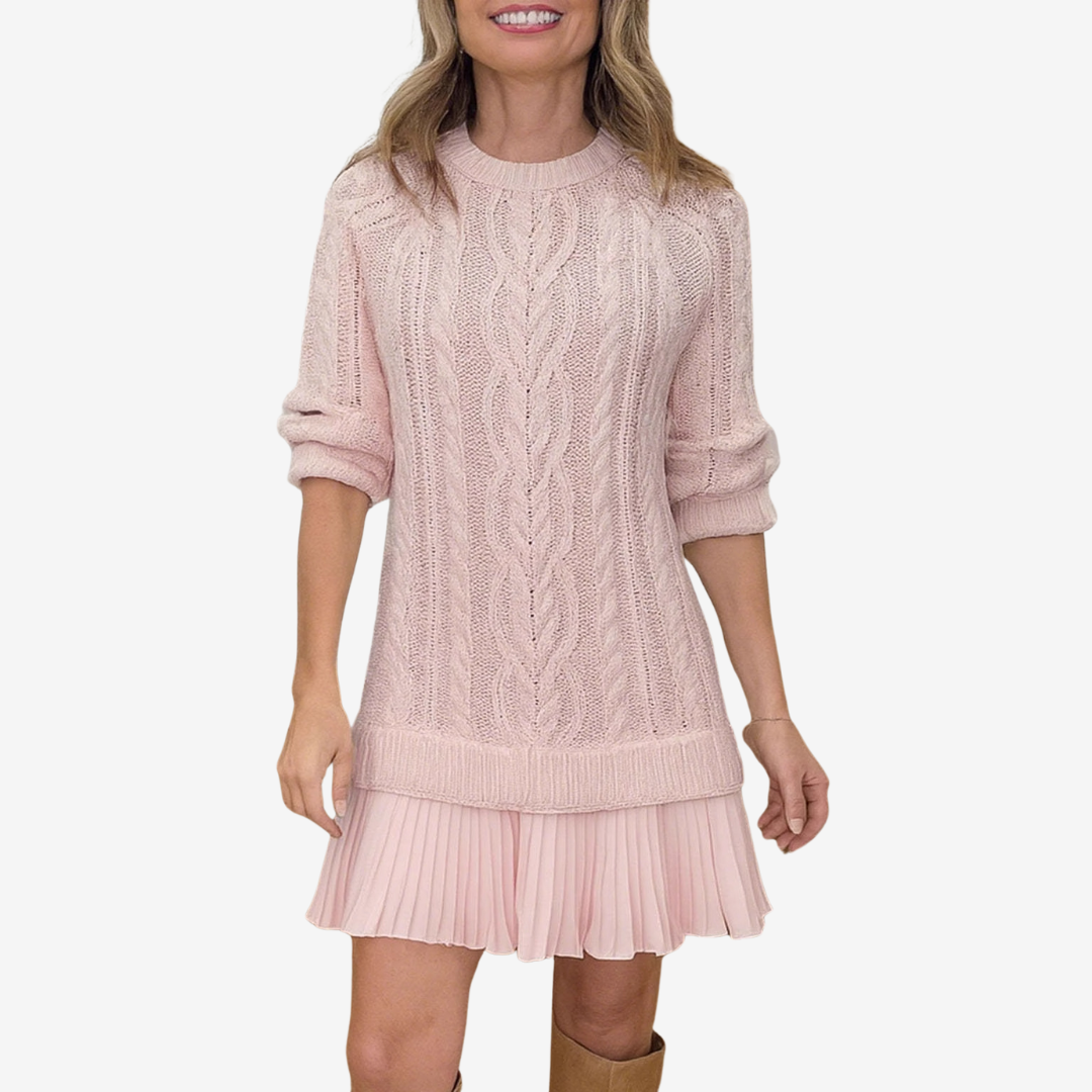 Célestelle™ | Robe pull en maille torsadée