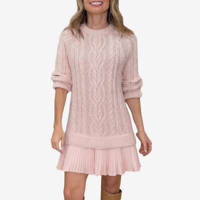 Célestelle™ | Robe pull en maille torsadée