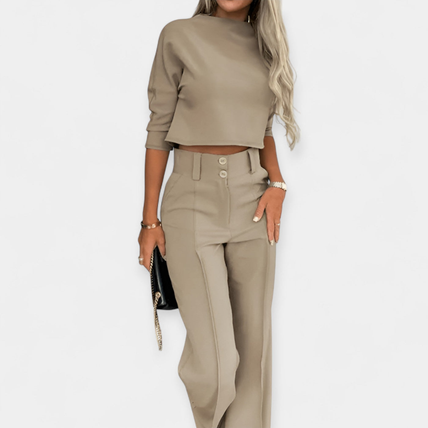 Celestelle™ | Ensemble crop top & pantalon chic