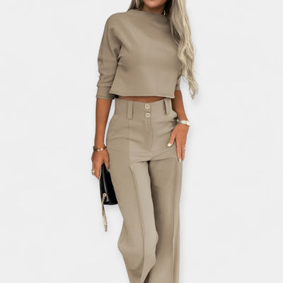 Celestelle™ | Ensemble crop top & pantalon chic