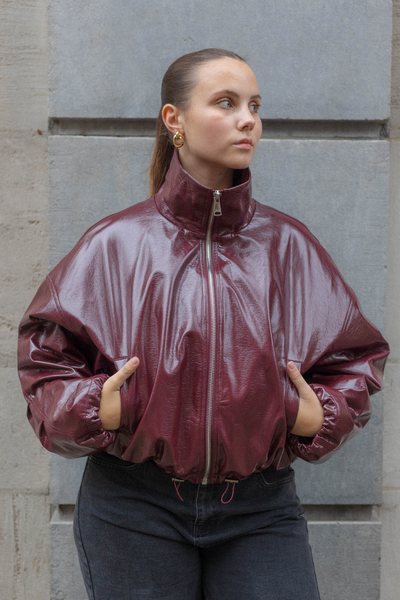 Celestelle™ | Blouson bomber bordeaux oversize