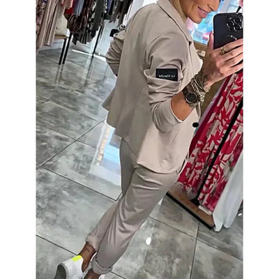 Celestelle™ | Ensemble blazer fluide & pantalon jogger chic