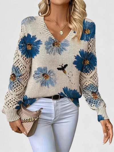 Celestelle™ | Pull élégant à motif fleuri