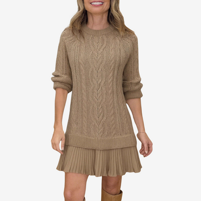 Célestelle™ | Robe pull en maille torsadée