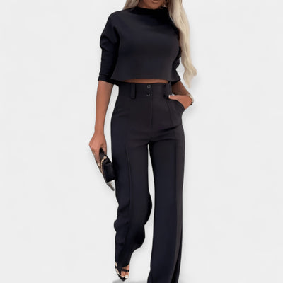 Celestelle™ | Ensemble crop top & pantalon chic