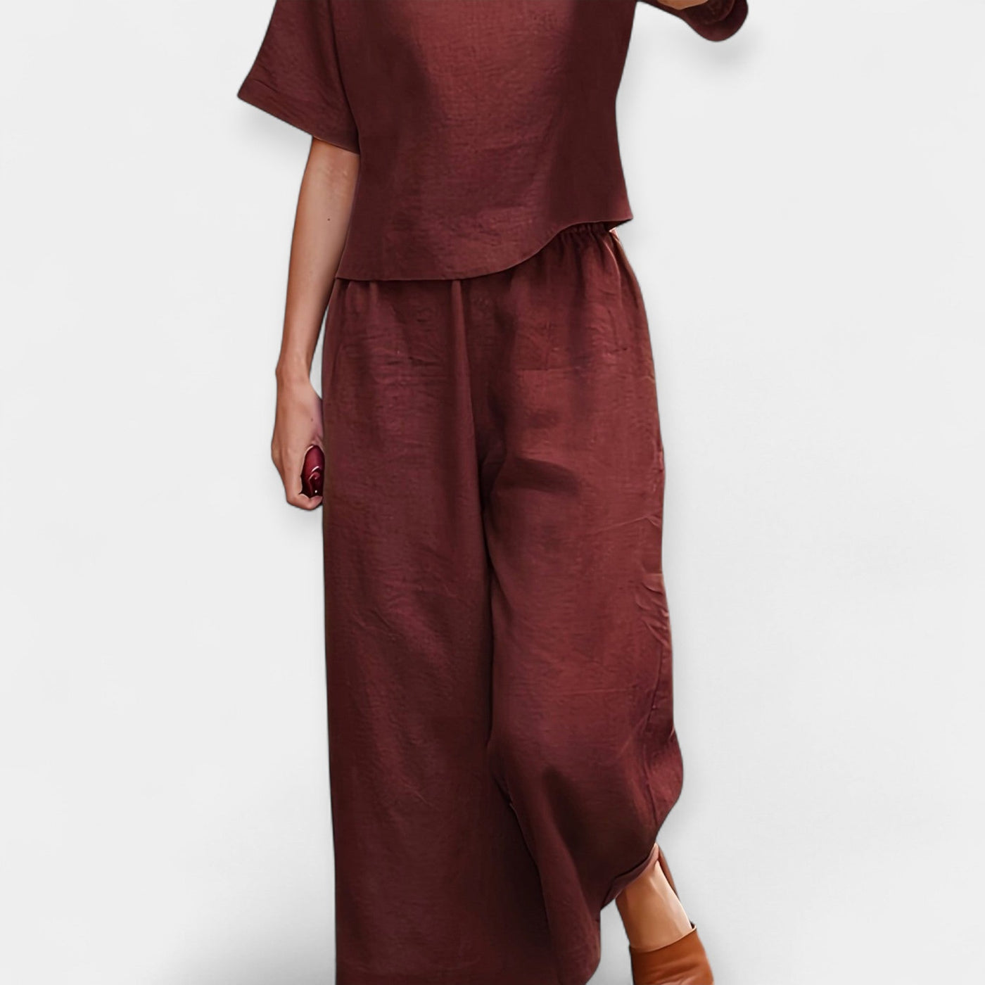 Celestelle™ | Ensemble pantalon fluide à manches courtes