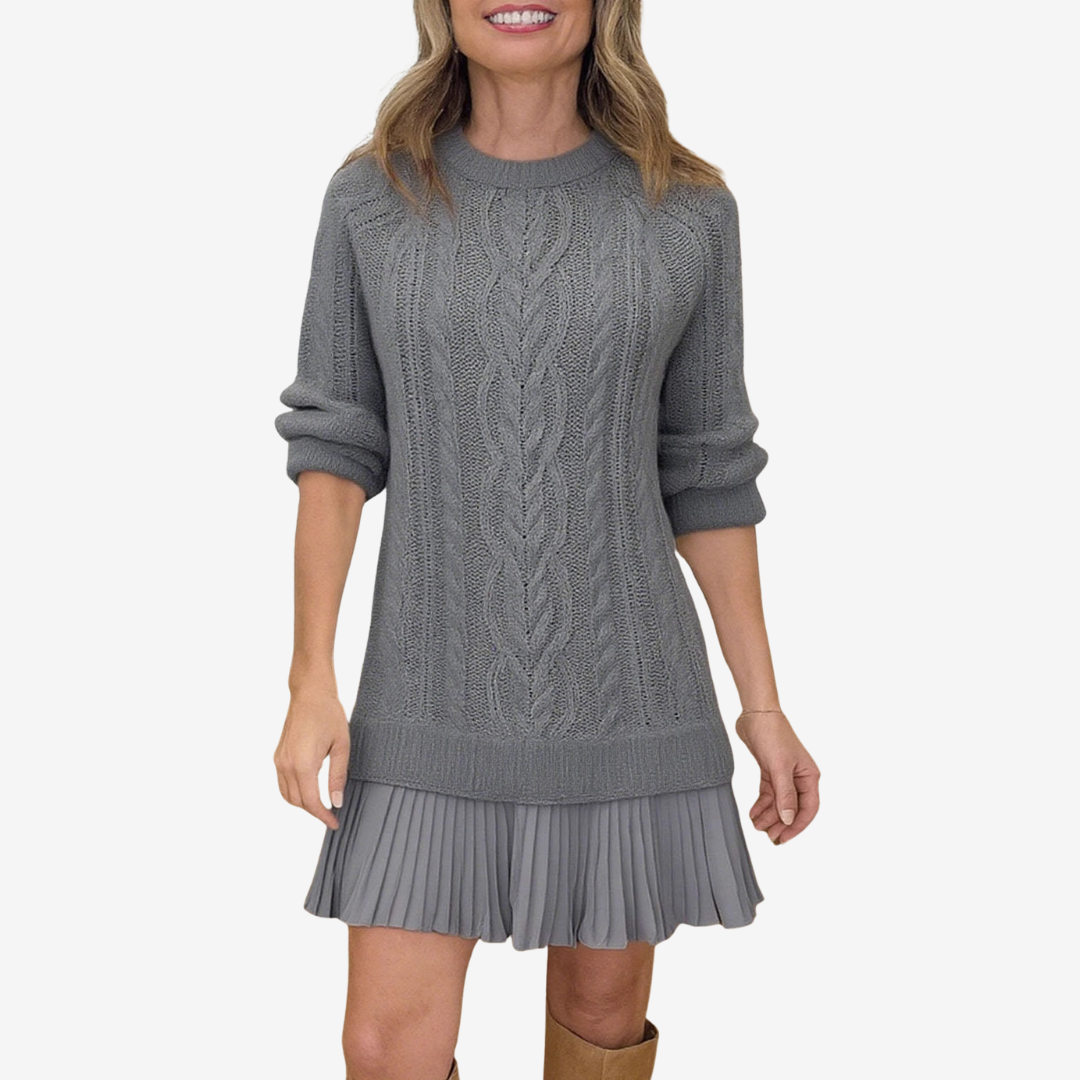 Célestelle™ | Robe pull en maille torsadée