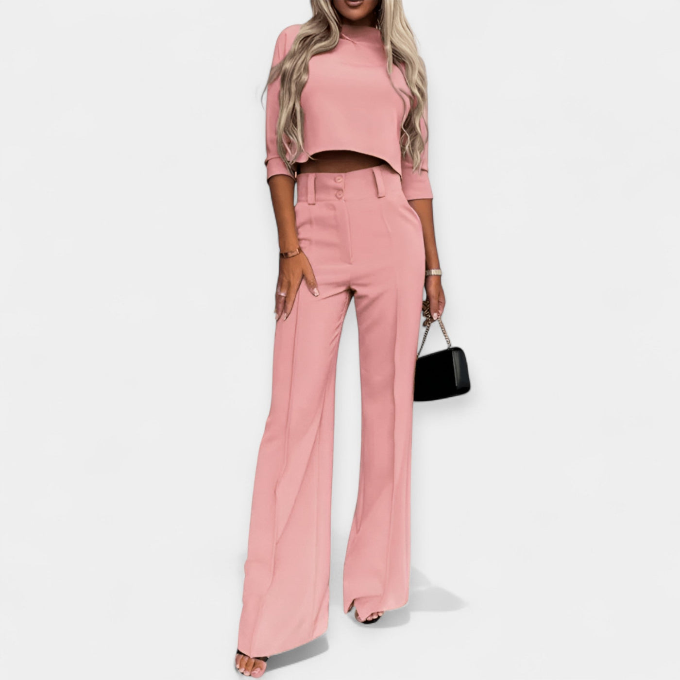 Celestelle™ | Ensemble crop top & pantalon chic