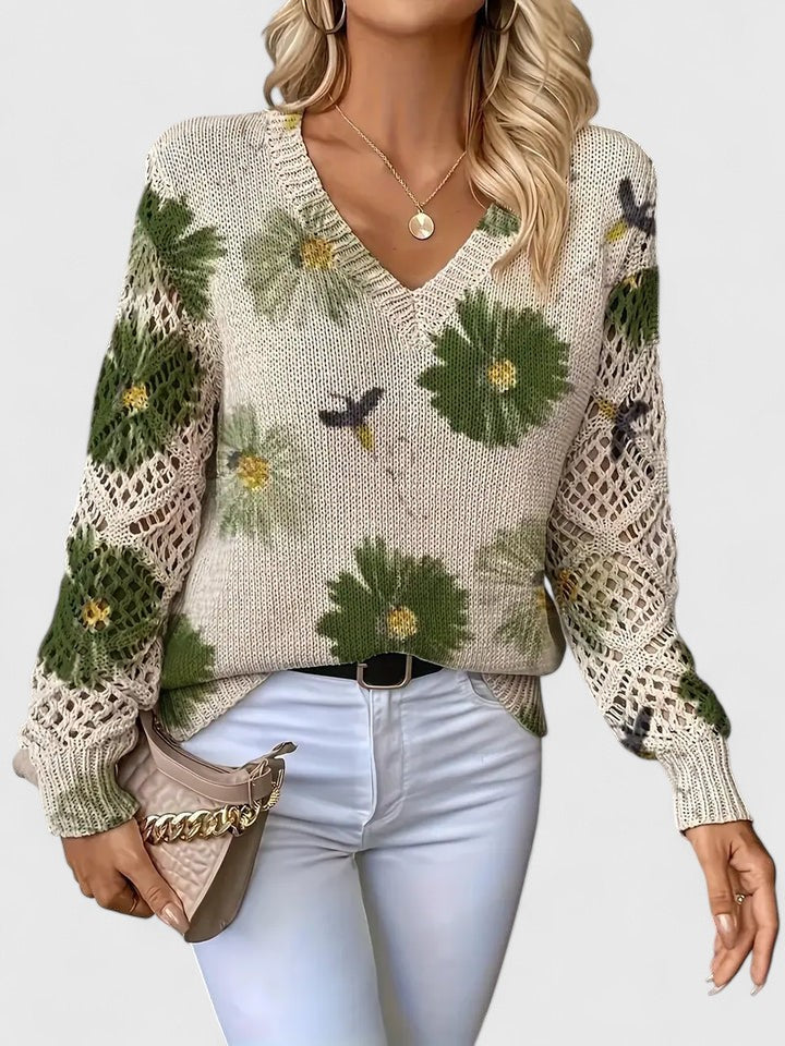 Celestelle™ | Pull élégant à motif fleuri