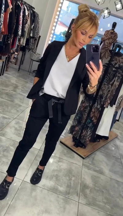 Celestelle™ | Ensemble blazer fluide & pantalon jogger chic