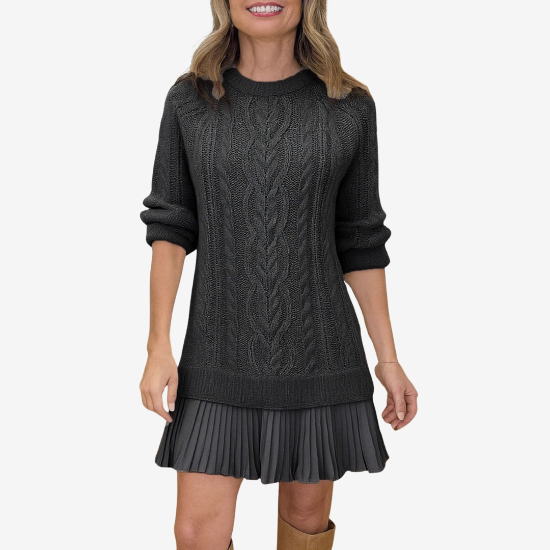 Célestelle™ | Robe pull en maille torsadée