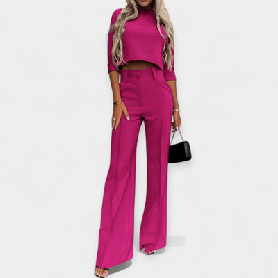 Celestelle™ | Ensemble crop top & pantalon chic