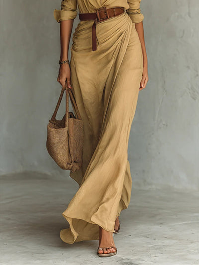 Celestelle™ | Robe longue ceinturée à manches longues
