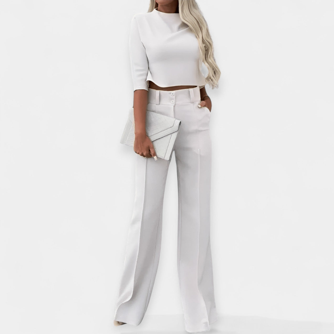 Celestelle™ | Ensemble crop top & pantalon chic