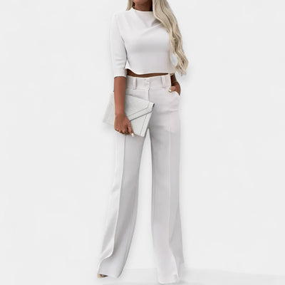Celestelle™ | Ensemble crop top & pantalon chic
