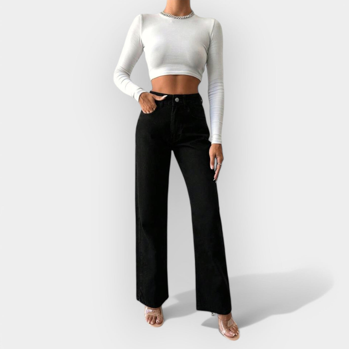 Celestelle™ | Jean taille haute à jambes larges