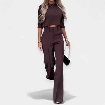 Celestelle™ | Ensemble crop top & pantalon chic