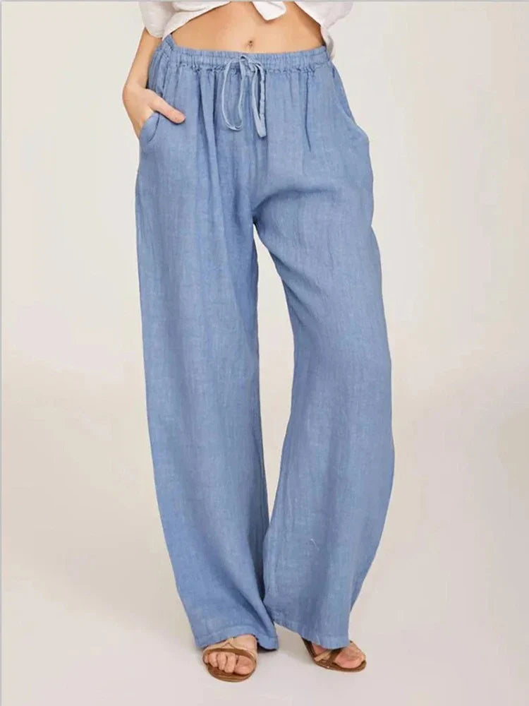 Celestelle™ | Pantalon large en lin et coton
