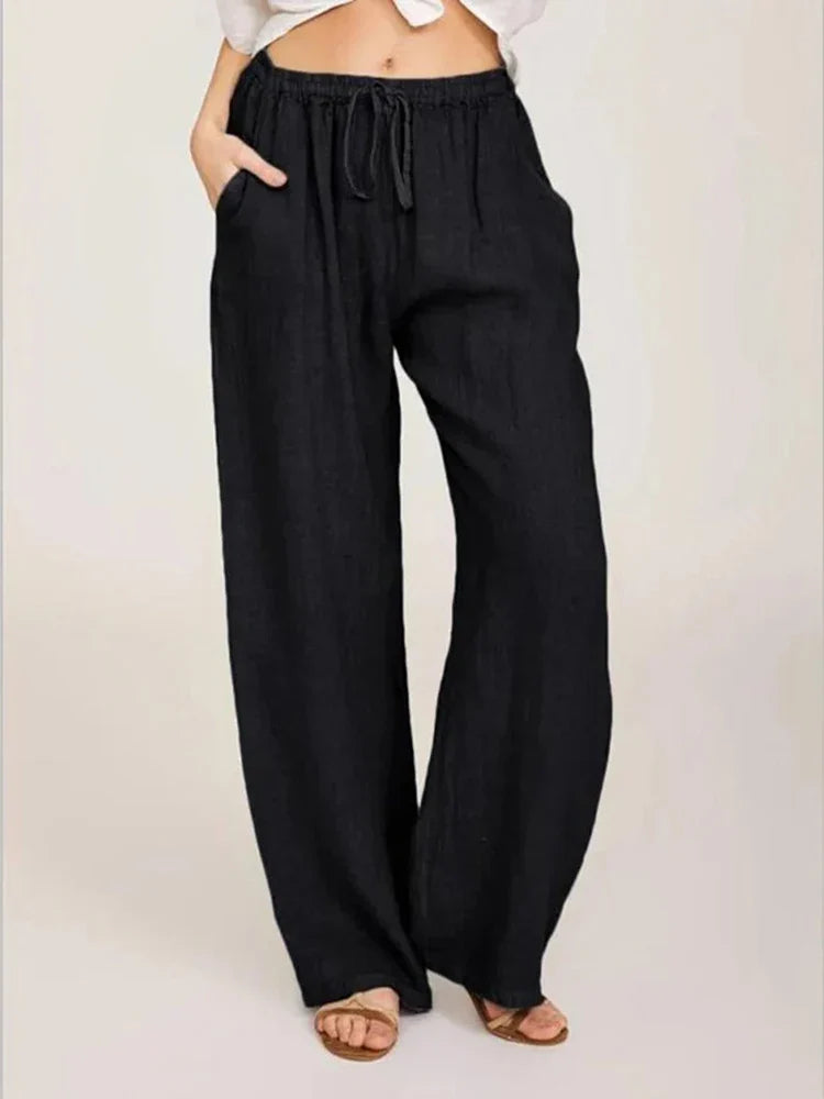 Celestelle™ | Pantalon large en lin et coton