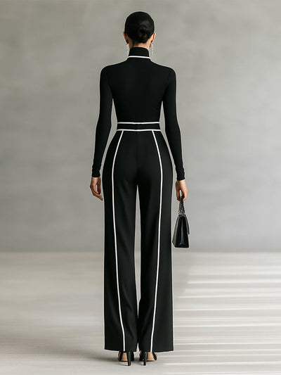 Célestelle™ | Ensemble deux pièces col montant & pantalon fluide