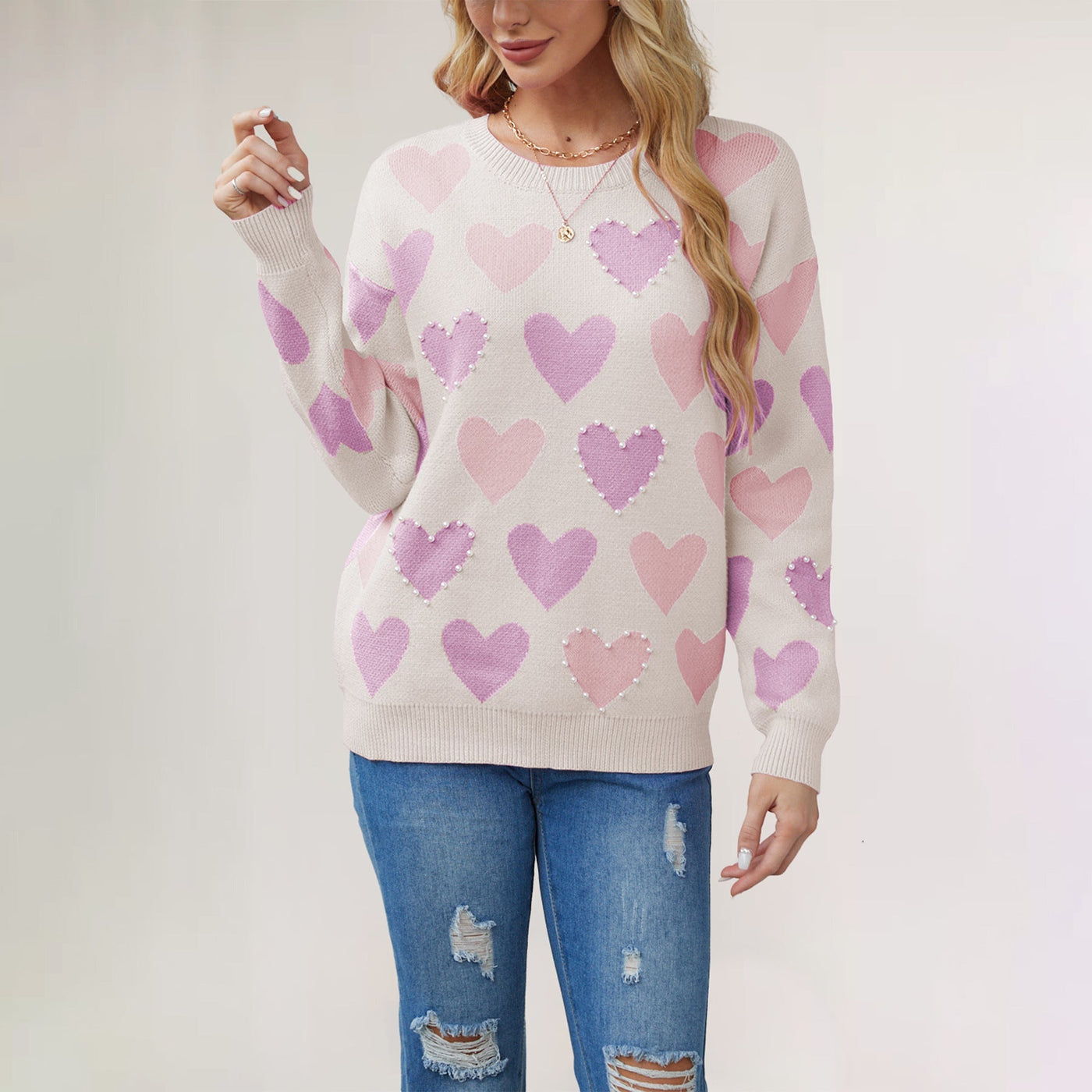 Celestelle™ | Pull en maille à motif cœur