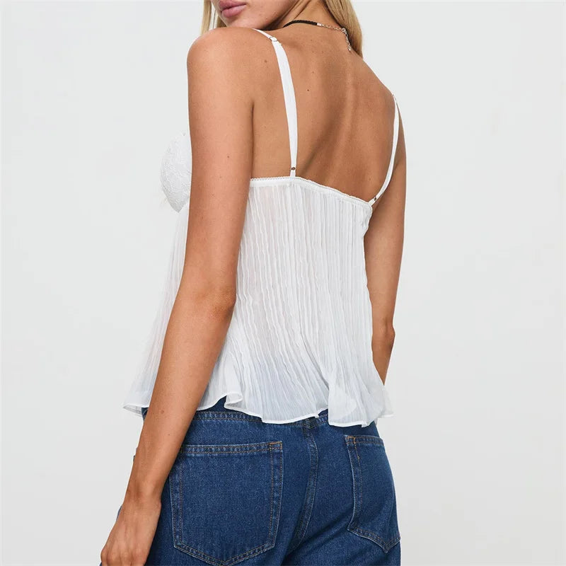 Celestelle™ | Top plissé en dentelle