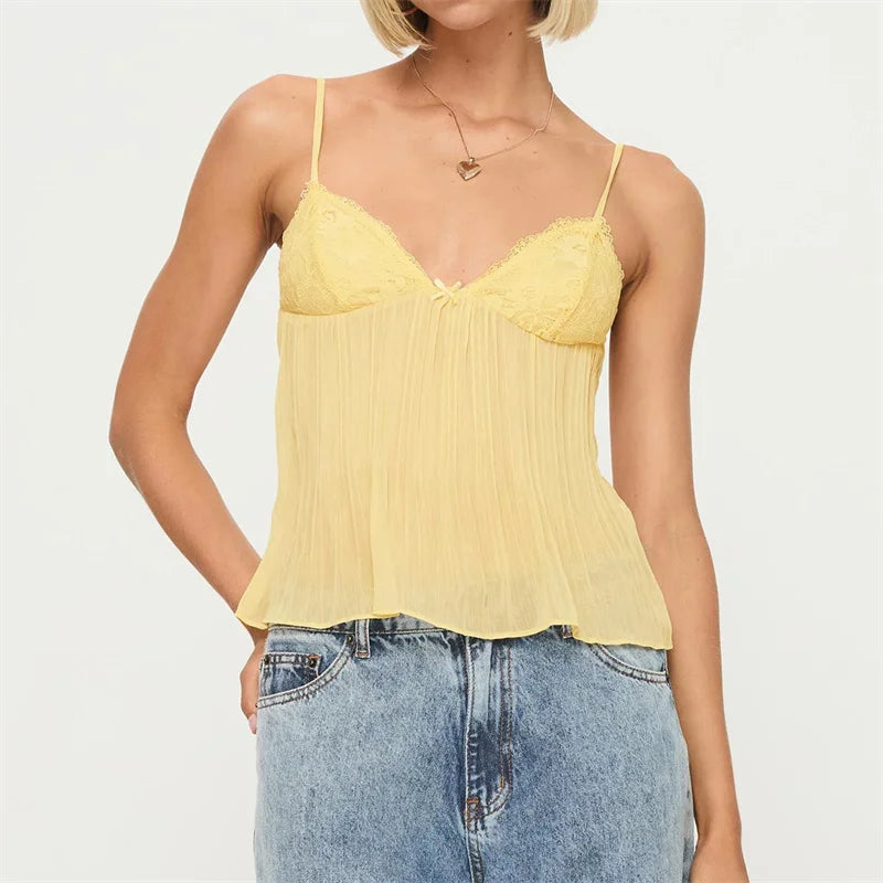 Celestelle™ | Top plissé en dentelle