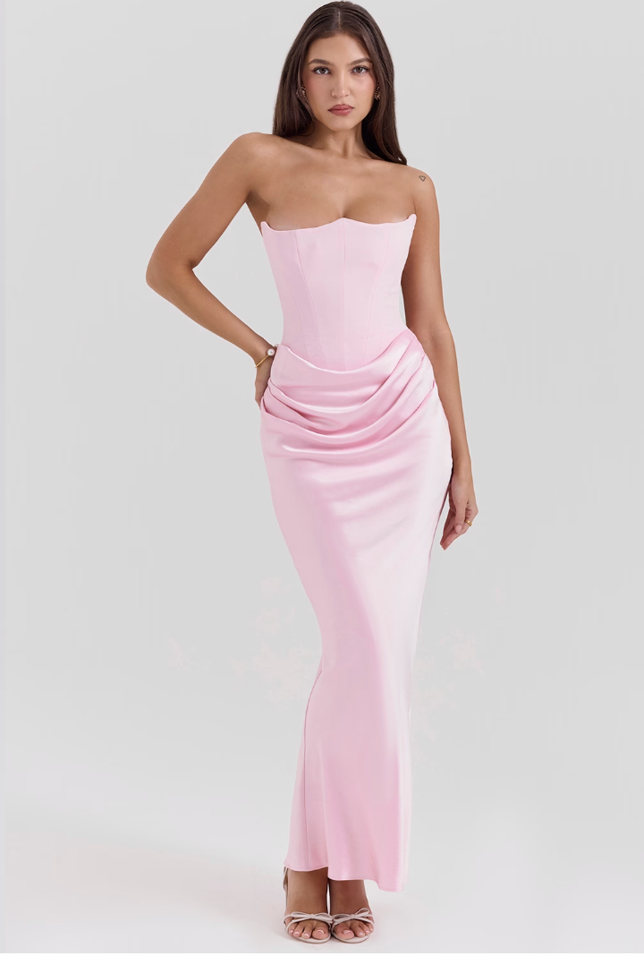 Celestelle™ | Robe corset satinée