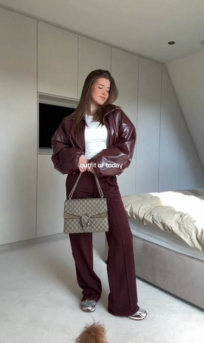 Celestelle™ | Blouson bomber bordeaux oversize