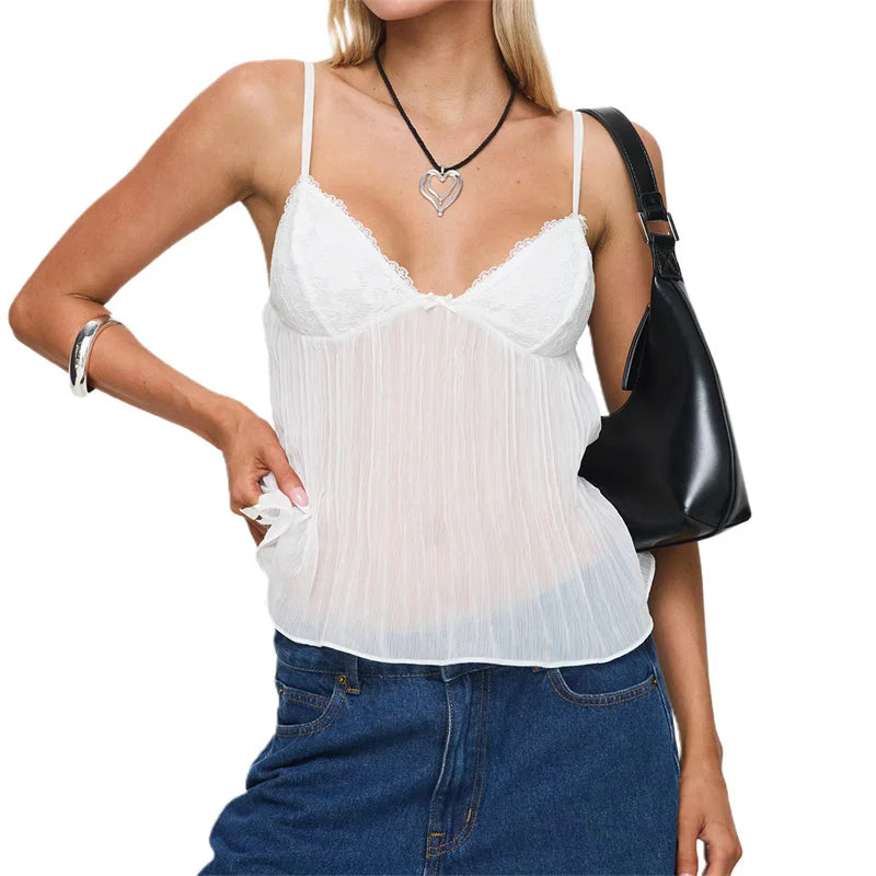 Celestelle™ | Top plissé en dentelle